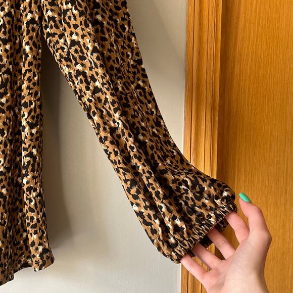 NWT! Ava & Viv Leopard Print Long Sleeve Blouse Size X (14W) - Picture 10 of 12